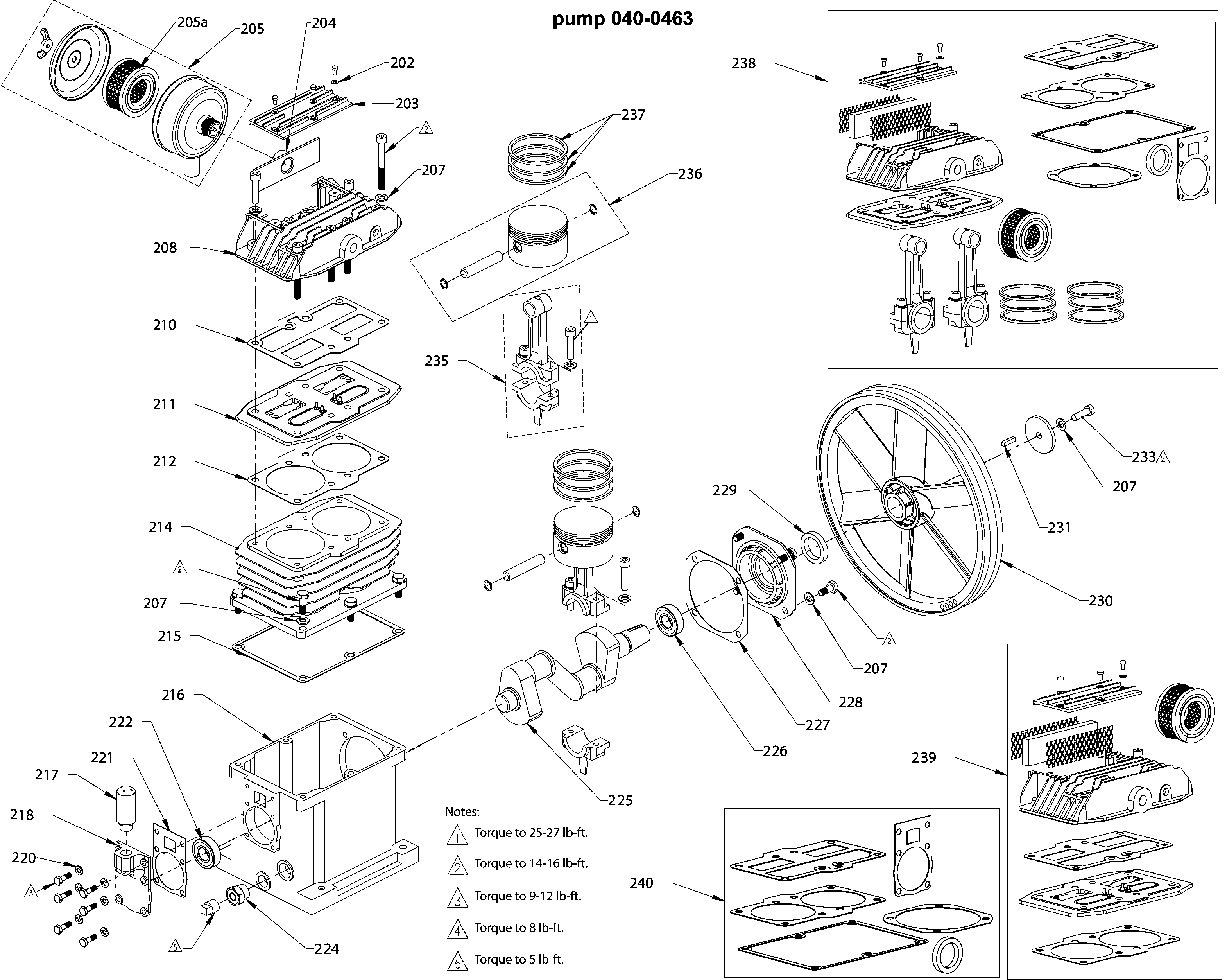 PUMP Diagram and Parts List for Type 0 DeWALT Compressor
