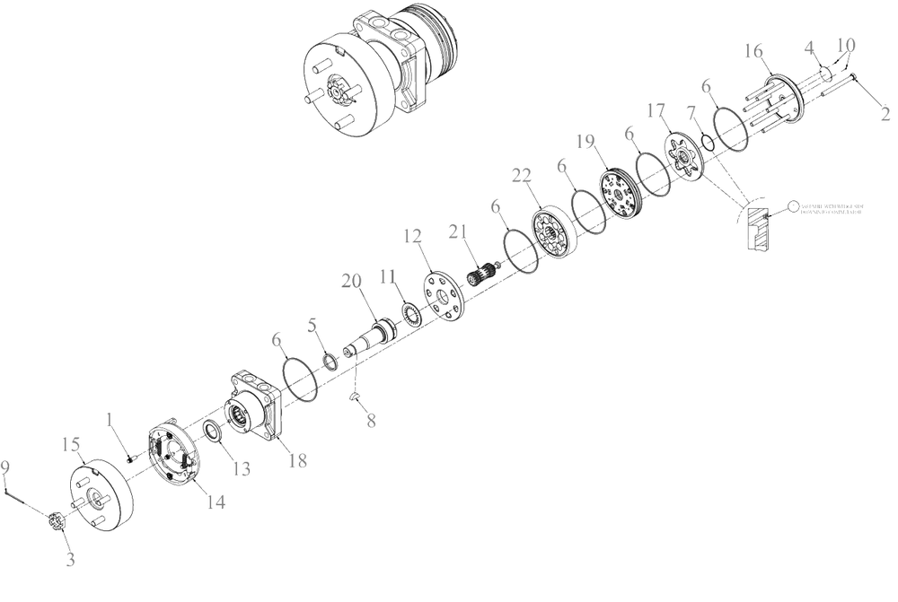Hydro Motor (Rh) Diagram and Parts List for (53AL8CS6038)(2021) DeWALT Lawn Tractor