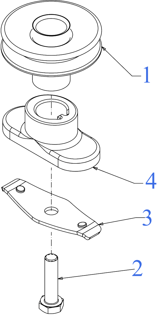 Blade Adapter Diagram and Parts List for (181EU2C2738)(2022) DeWALT Lawn Mower