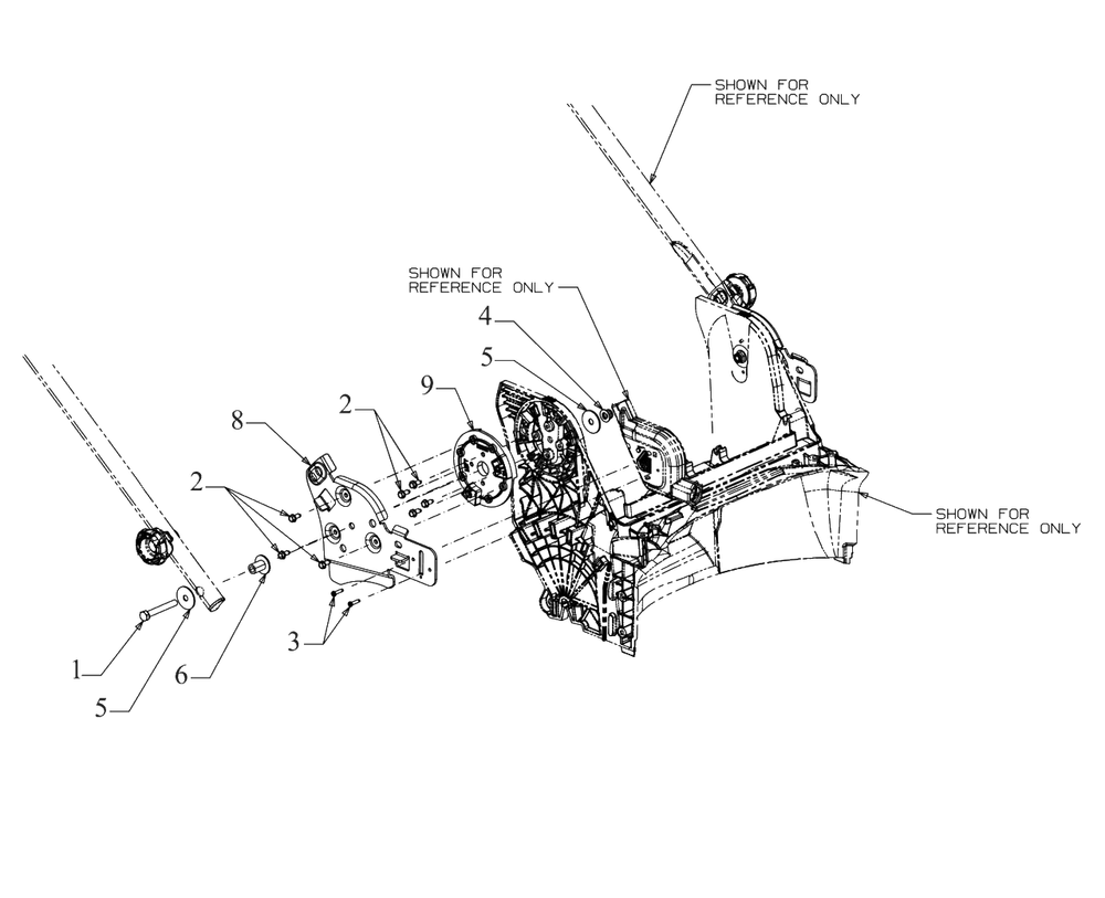 Handle Hardware Diagram and Parts List for (18A-U2C2738)(2022) DeWALT Lawn Mower