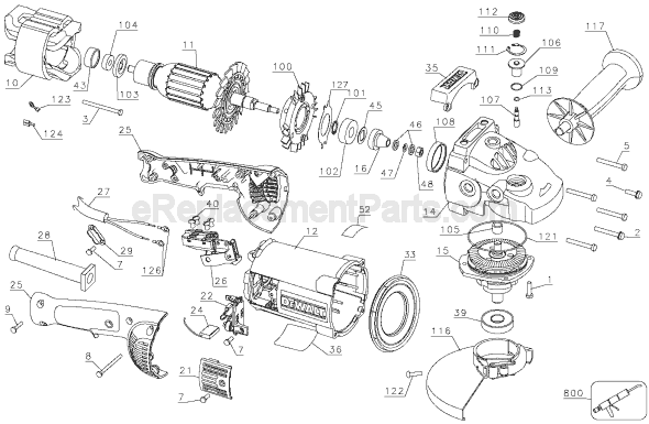 Page A Diagram and Parts List for Type 3 DeWALT