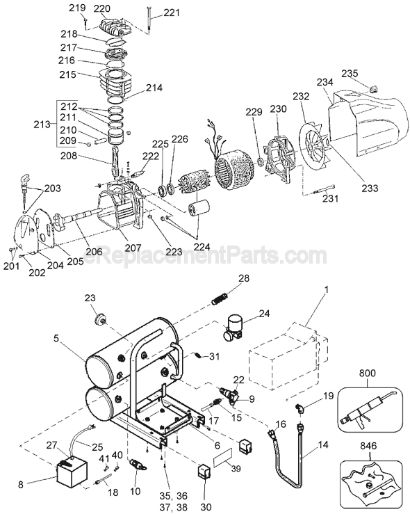 Page A Diagram and Parts List for Type 1 DeWALT