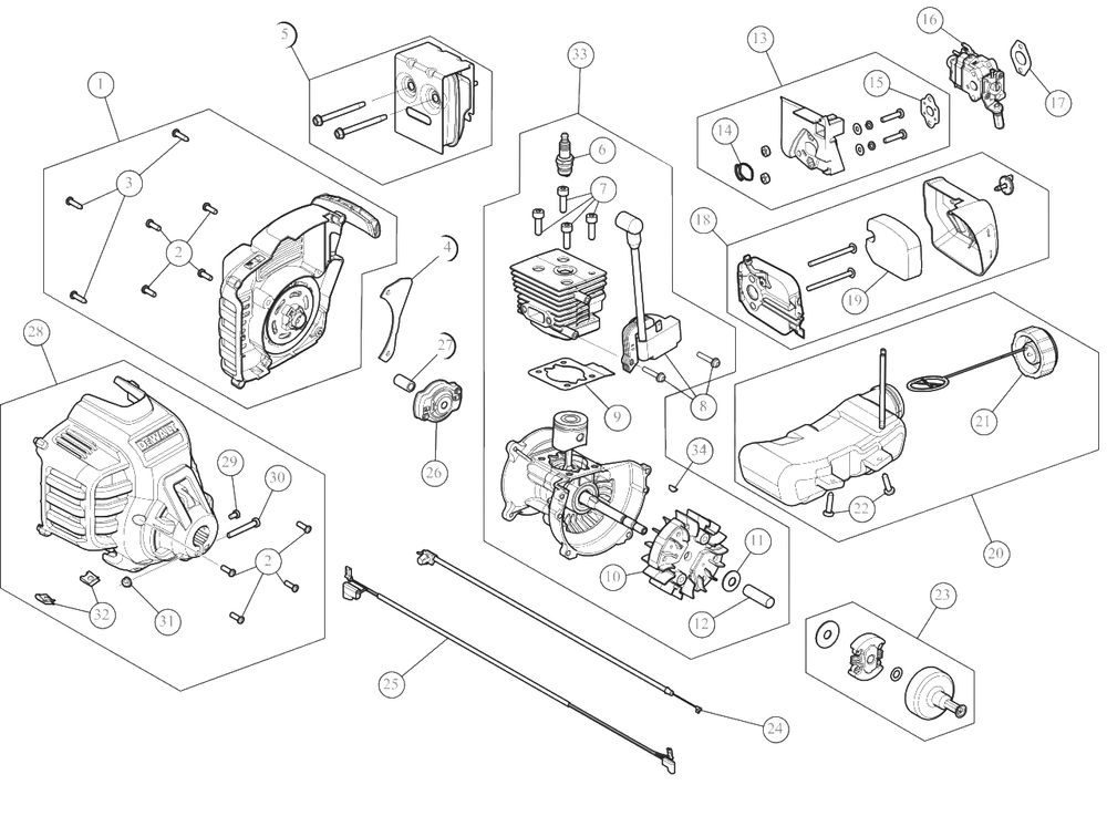 Engine Assembly Diagram and Parts List for 41AD27SC939 DeWALT Trimmer