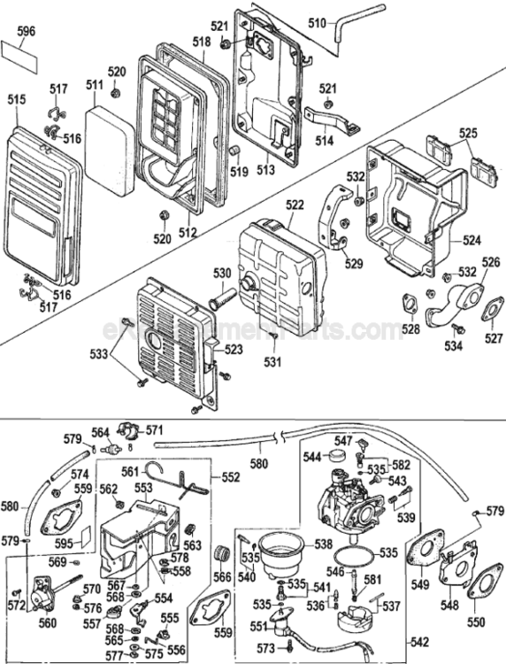 Page D Diagram and Parts List for Type 1 DeWALT Generator