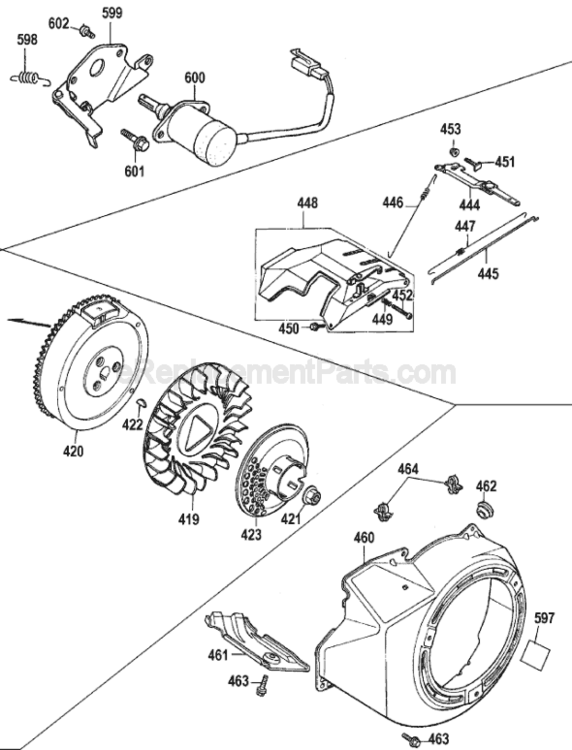 Page F Diagram and Parts List for Type 1 DeWALT Generator