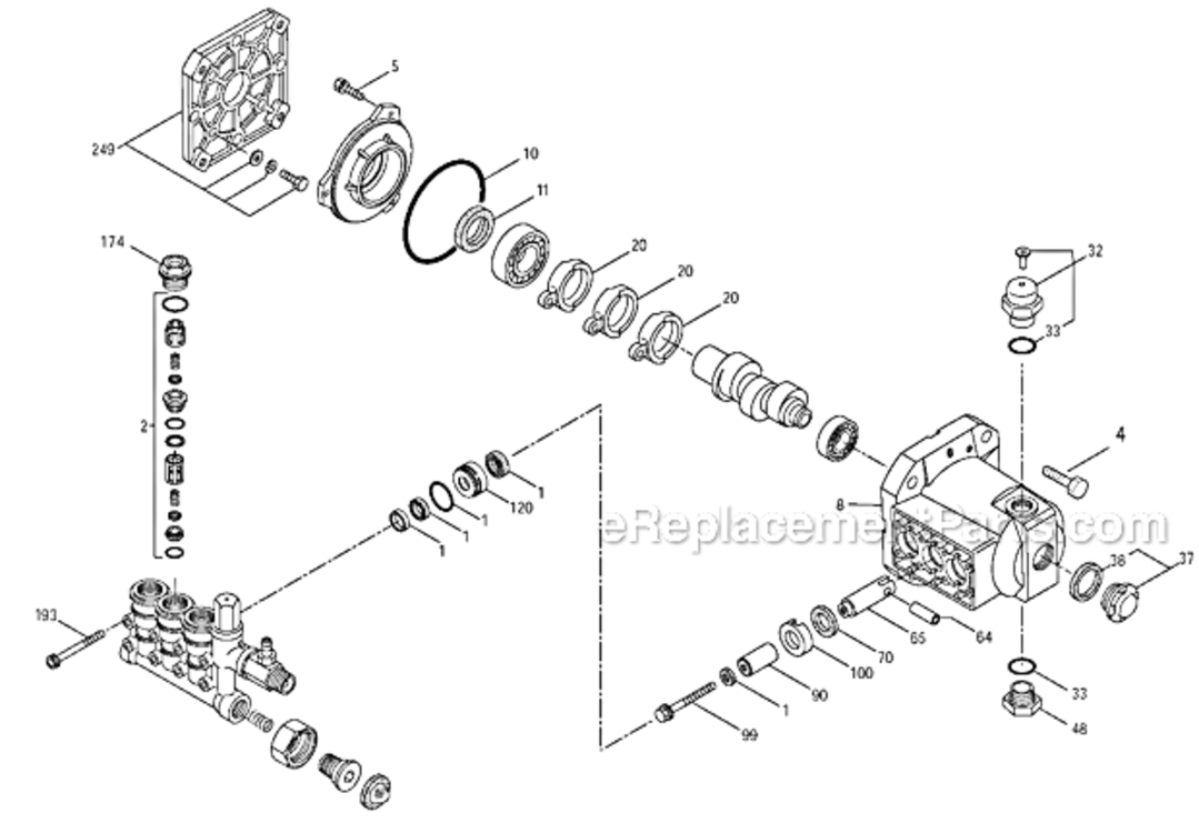 Page A Diagram and Parts List for Type 0 DeWALT Pressure Washer