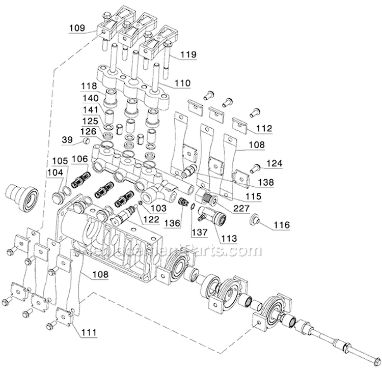 Page H Diagram and Parts List for Type 2 DeWALT Pressure Washer