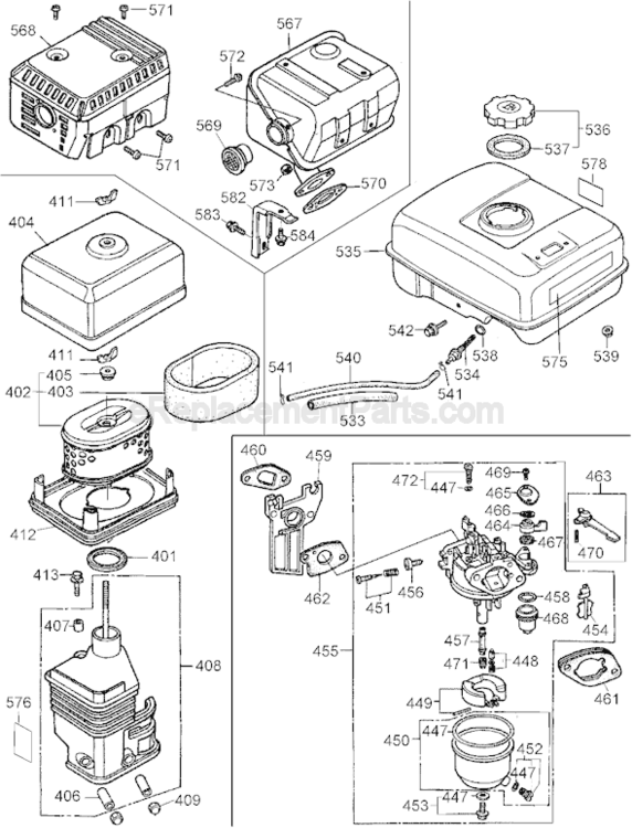 Page B Diagram and Parts List for  DeWALT Pressure Washer