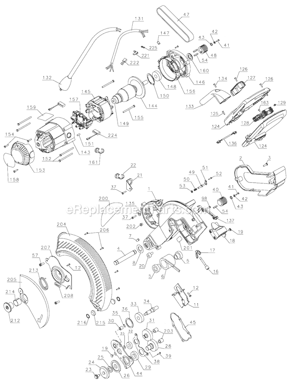 Page A Diagram and Parts List for Type 1 DeWALT