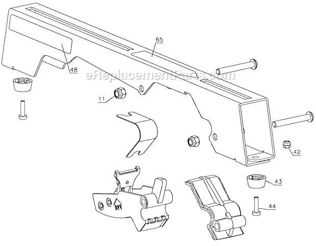 Page B Diagram and Parts List for Type 1 DeWALT Miter Saw