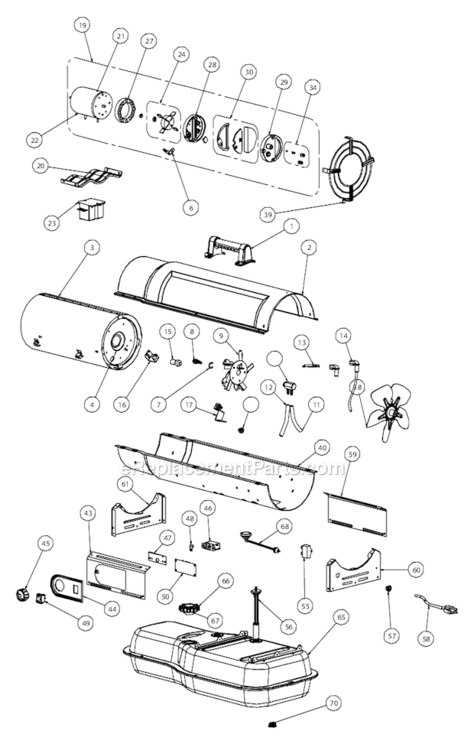 Page A Diagram and Parts List for  DeWALT Heater