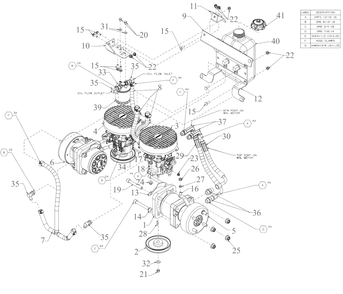 Drive Diagram and Parts List for (53AL8CS6038)(2021) DeWALT Lawn Tractor