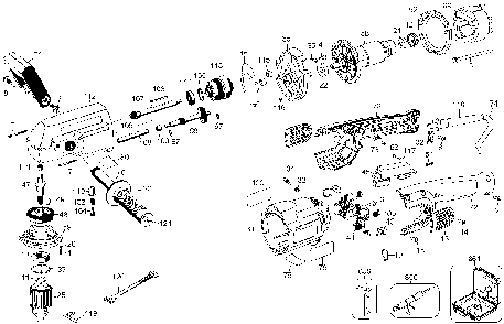 Page A Diagram and Parts List for Type 2 DeWALT Electric Drill