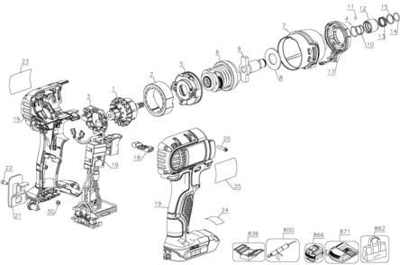 Part Location Diagram of N464218 DeWALT ANVIL ASSY.