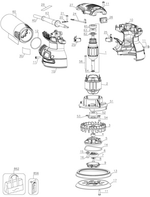 Part Location Diagram of N292059 DeWALT Brush Box Asm