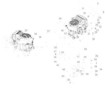 Engine Accessories Diagram and Parts List for (53AL8CS6038)(2021) DeWALT Lawn Tractor