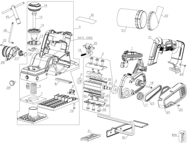 Part Location Diagram of N467508 DeWALT DRUM ASSY