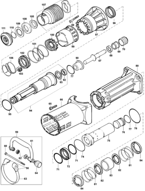 Page B Diagram and Parts List for 1 DeWALT Hammer