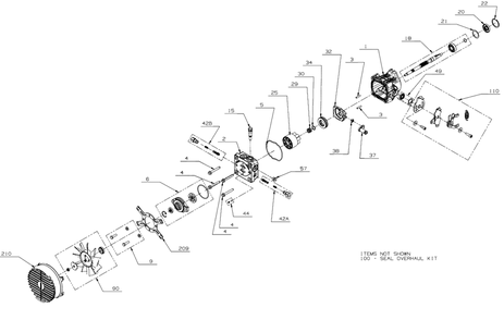 Hydro Pump (Lh) Diagram and Parts List for (53AL8CS6038)(2021) DeWALT Lawn Tractor