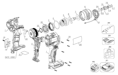 Part Location Diagram of N546585 DeWALT Adaptor