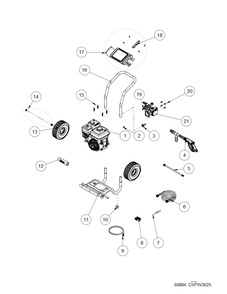 Exploded Diagram B Diagram and Parts List for Type 0 DeWALT Pressure Washer
