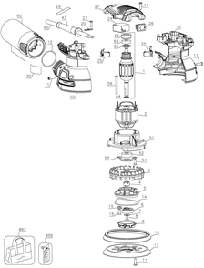 Diagram Diagram and Parts List for Type 1 DeWALT Orbital or Palm Sander