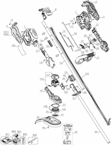Diagram Diagram and Parts List for Type 2 DeWALT Trimmer