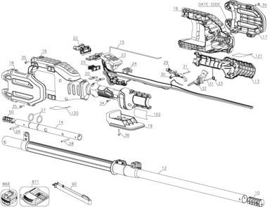 Part Location Diagram of 90602632 DeWALT O-RING
