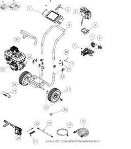 Exploded Diagram A Diagram and Parts List for Type 0 DeWALT Pressure Washer
