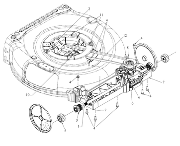 Drive Diagram and Parts List for (181EU2C2738)(2022) DeWALT Lawn Mower