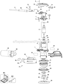 Part Location Diagram of N271021 DeWALT Control Module