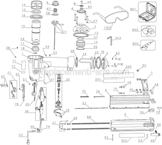 Part Location Diagram of 607156-00 DeWALT Acorn Nut