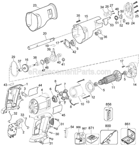 Part Location Diagram of 613840-00 DeWALT Clamshell Set