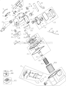 Page A Diagram and Parts List for Type 1 DeWALT Utility Vacuum