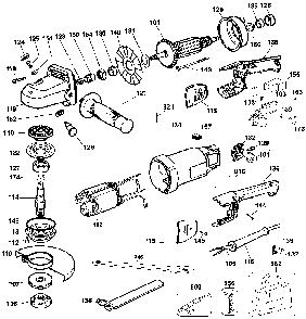 Page A Diagram and Parts List for Type 3 DeWALT Grinder