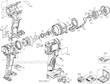 Part Location Diagram of N046201 DeWALT Speed Selector