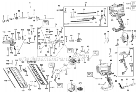 Part Location Diagram of N061545 DeWALT Compression Spring