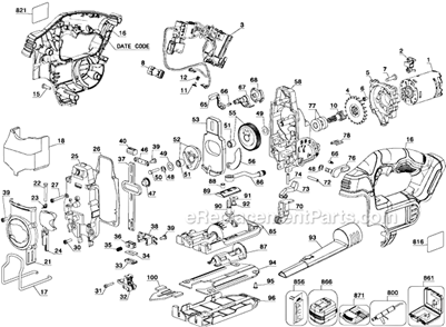 Part Location Diagram of 581239-01 DeWALT Screen