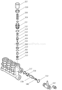 Page B Diagram and Parts List for Type 1 DeWALT Pressure Washer