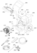 General Assembly Diagram and Parts List for  DeWALT Pressure Washer