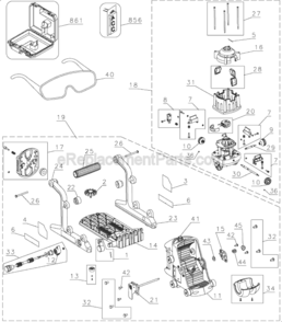 Page A Diagram and Parts List for Type 1 DeWALT Router
