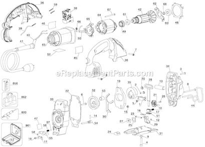 Part Location Diagram of N074210 DeWALT Handle Set