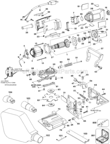 Page A Diagram and Parts List for Type 3 DeWALT Planer Jointer