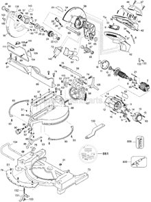 Page A Diagram and Parts List for Type 8 DeWALT