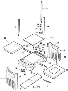 Page B Diagram and Parts List for Type 1 DeWALT Planer Jointer