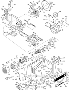 Page B Diagram and Parts List for Type 4 DeWALT Table Saw