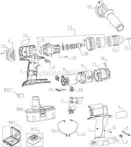 Part Location Diagram of 615864-00 DeWALT Nameplate