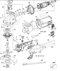 Part Location Diagram of 651858-01 DeWALT Side Handle