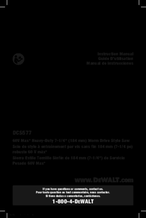 Default 2 Diagram and Parts List for Type 1 DeWALT Circular Saw