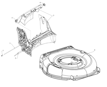 Deck Assembly Diagram and Parts List for (181-U2C2738)(2022) DeWALT Lawn Mower